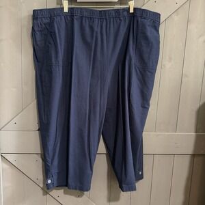 Croft & Barrow Women's Plus 3X Navy Mid Rise Capri Pants NWT $36 MSRP